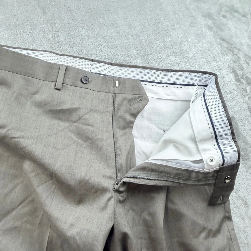 Bloomingdale's Men's 36R Taupe‎ Wool Blend Dress Pants BLS22010PW
